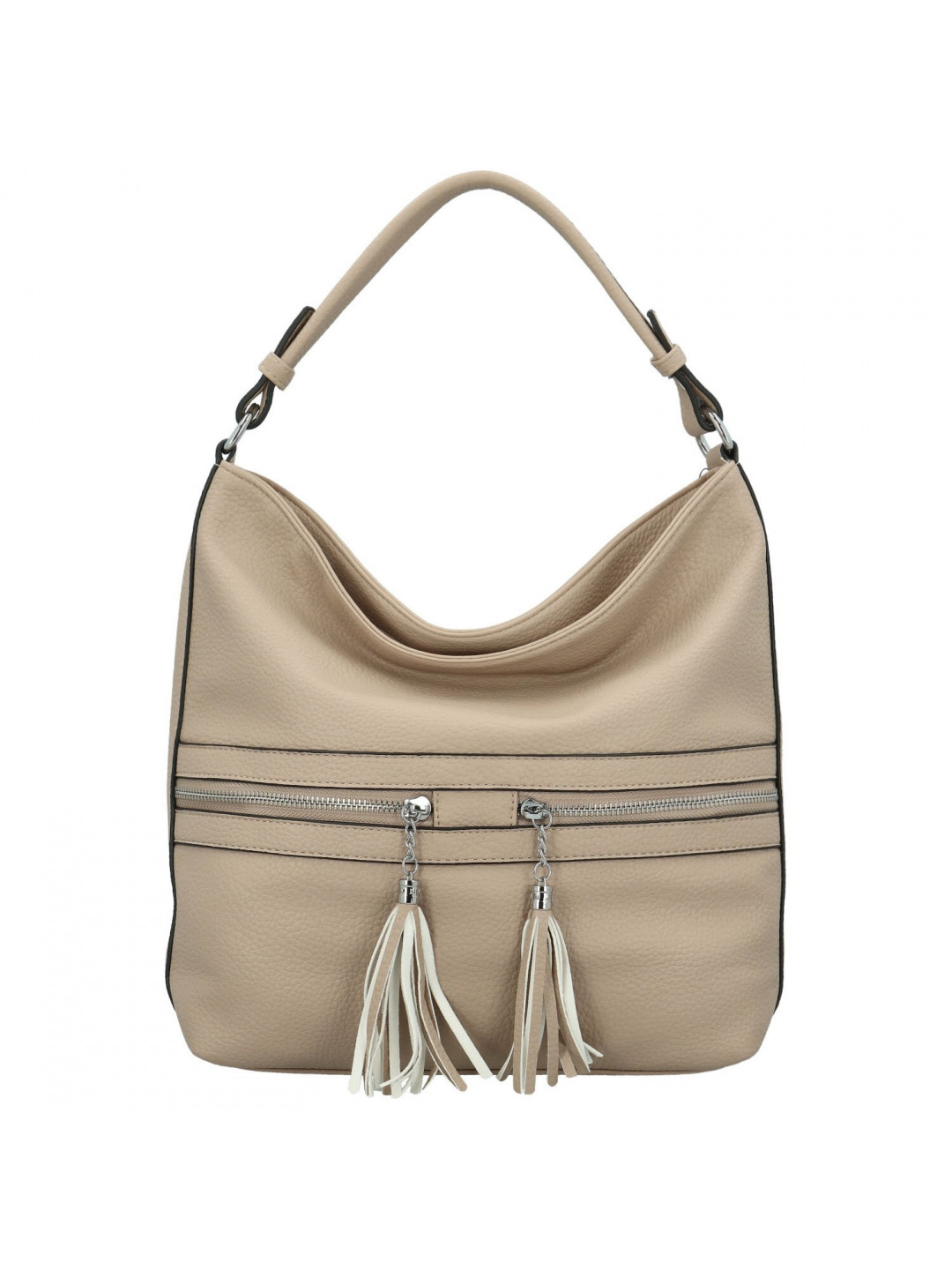 Trendy dámská koženková kabelka na rameno Birgit béžová